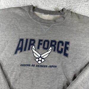 VTG US Air Force Crewneck Sweatshirt Okinawa Japan Made In USA XXL Gray 2XL‎